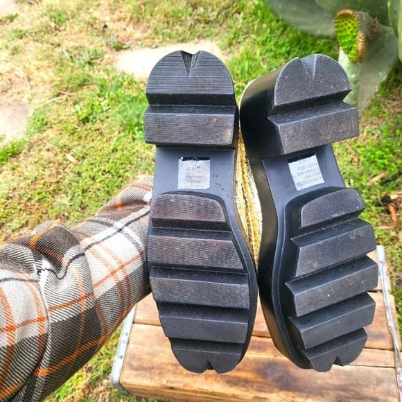 Gold Metallic Mesh Platform Creepers - Picture 4 of 4